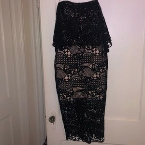 NWT Elliatt strapless black lace dress